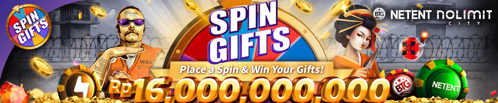 NO LIMIT CITY, BIG TIME GAMING & NET ENT - Spin Gifts